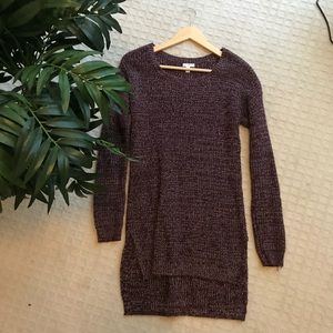 BP Burgundy Marled Sweater High-Low Small